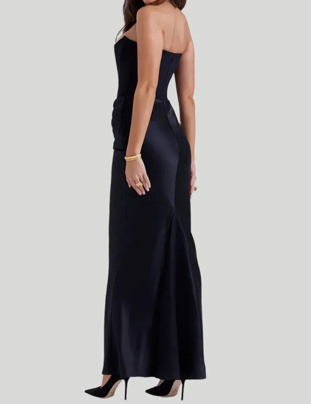 NOUVEAU RICHE Elegantes Trägerloses Maxikleid Für Hochzeiten Und Galas