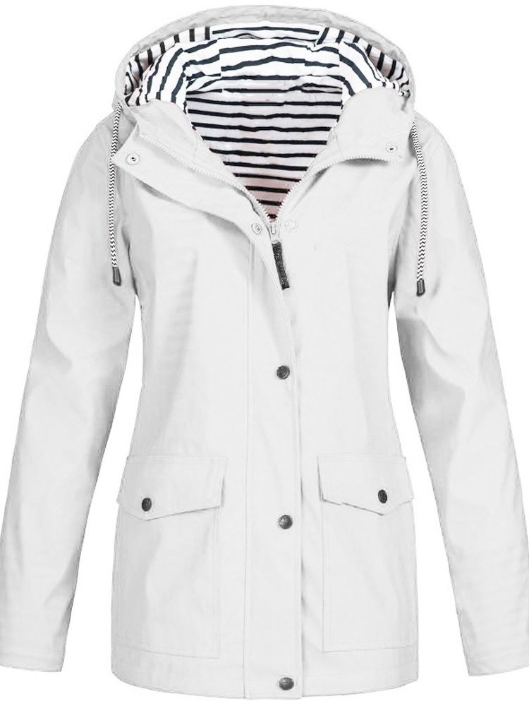 NOUVEAU RICHE Damenjacke Wasserdicht Winddicht Für Outdoor Wandern Weiß