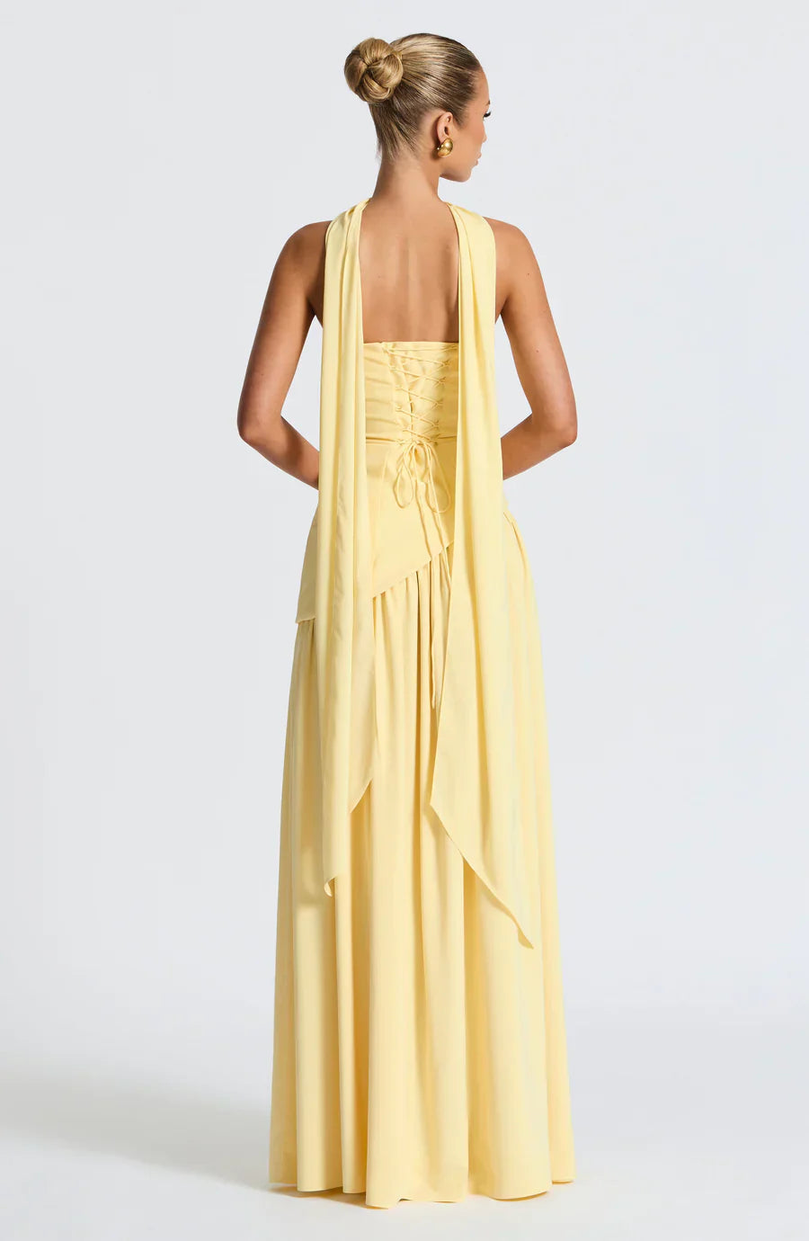 NOUVEAU RICHE Damen Abendkleid – Bicolor & Bustier mit Schal