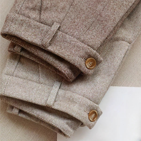 NOUVEAU RICHE Vintage Herrenhose Mit Entspannter Passform Und Struktur Beige