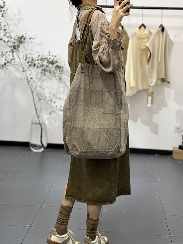NOUVEAU RICHE Vintage Inspiriertes Cargo Overallkleid Mit Verstellbaren Schultergurten Und Latz Taschen Für Bequemen Und Stylischen Look