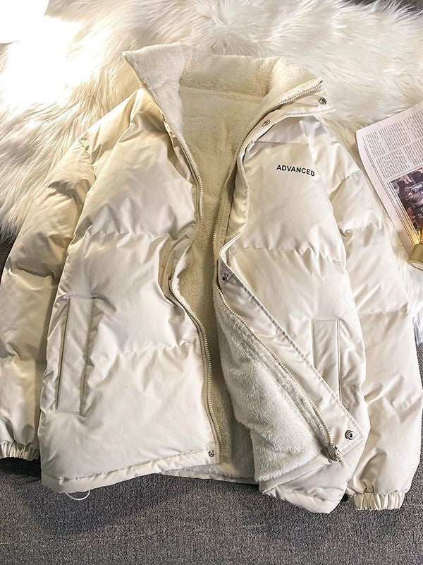 NOUVEAU RICHE Kurzer Wattierter Mantel Mit Reißverschluss Hohem Kragen Weiß