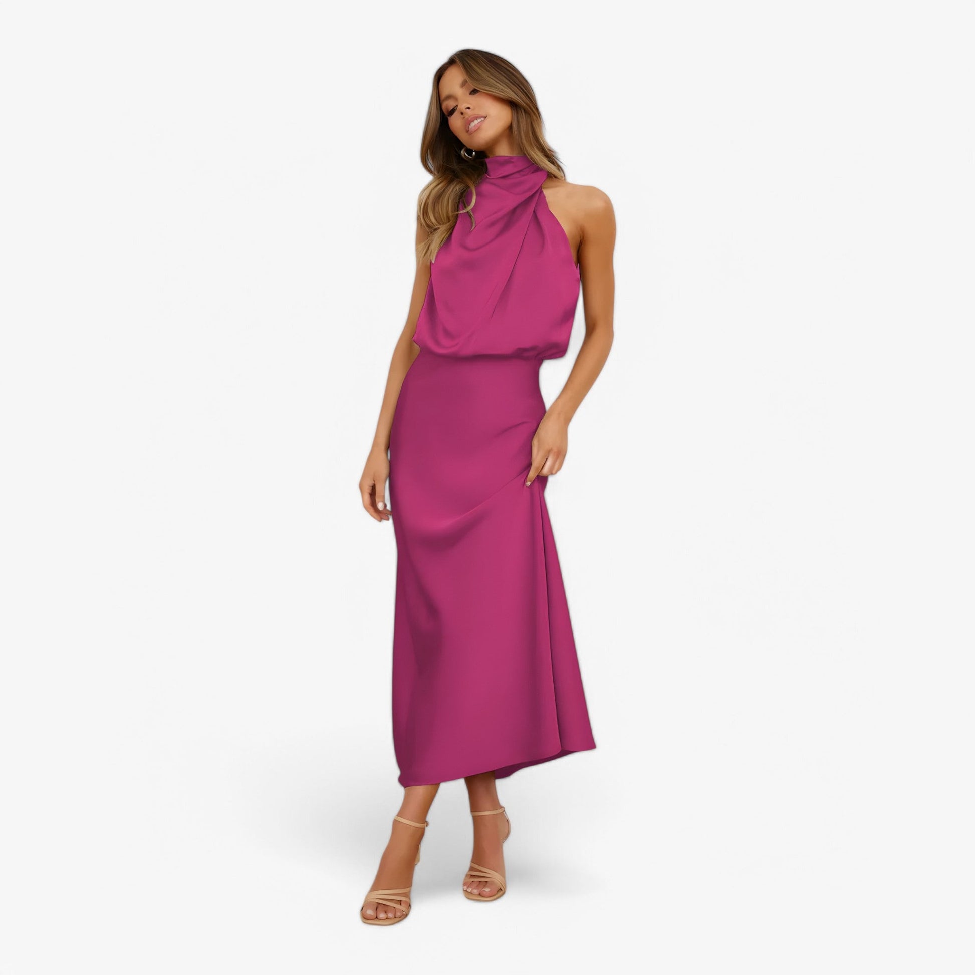 NOUVEAU RICHE Estela | Damen-Trägerlos-Festkleid – Anmutige Eleganz & Komfort für Events Violett