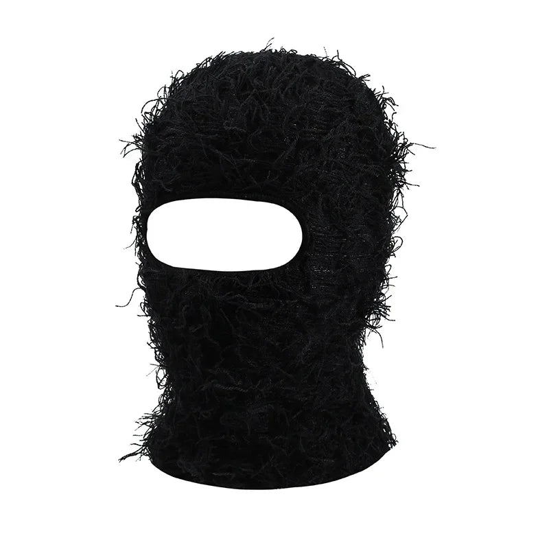 Vollgesichtsmaske, Skimaske, Sturmhaube, Strickmütze im Used-Look, Tarnmuster, Herrenmütze, Damenmütze, Wintermütze, warm, winddicht, Fahrradmütze 7