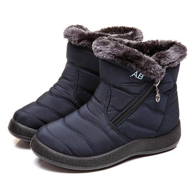 NOUVEAU RICHE Wasserdichte Winterstiefel Warm Gefüttert Für Kalte Tage Blau