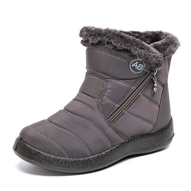 NOUVEAU RICHE Wasserdichte Winterstiefel Warm Gefüttert Für Kalte Tage Grau