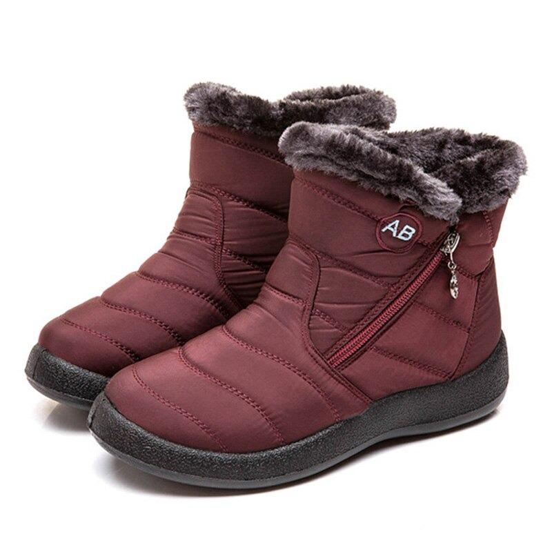NOUVEAU RICHE Wasserdichte Winterstiefel Warm Gefüttert Für Kalte Tage Rot