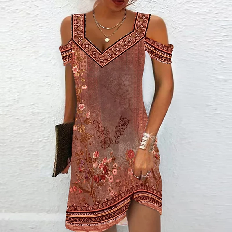 NOUVEAU RICHE Kleid Swing Tunika Weich Leicht Atmungsaktiv Vielseitig Rot