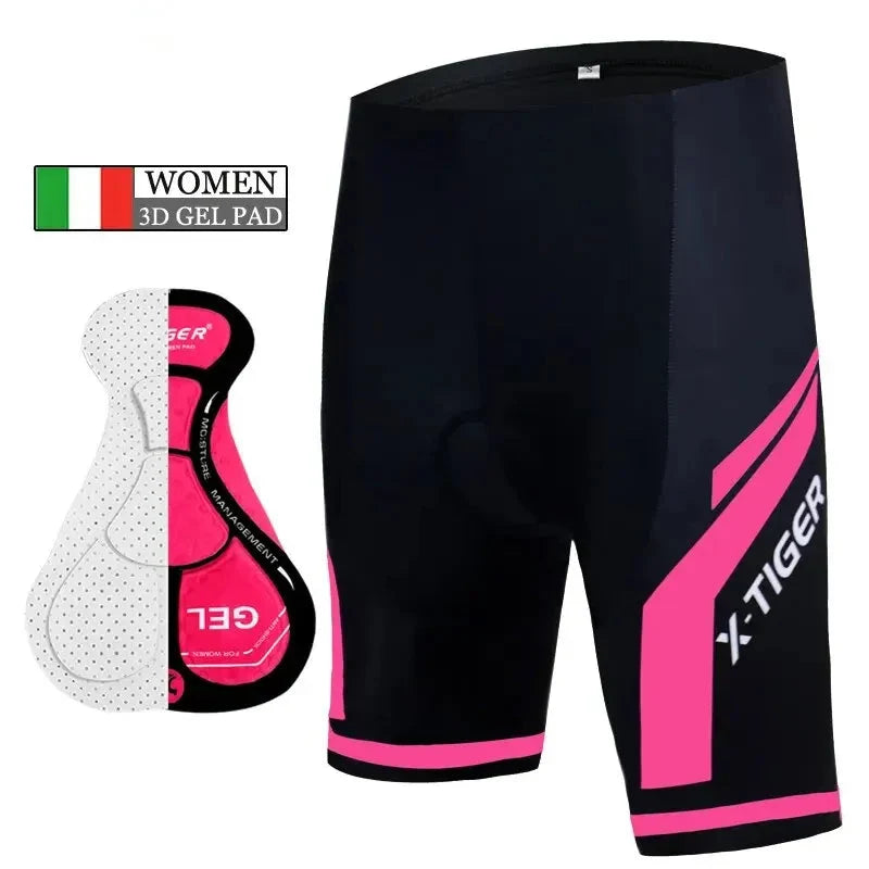 NOUVEAU RICHE Damen Radhose mit 3D Gelpolster – Gepolsterte Velohose aus atmungsaktivem Lycra, nahtlos, S–XXL – Amore