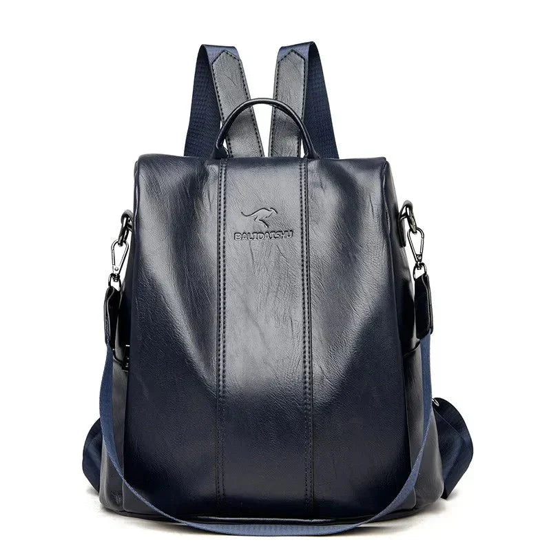 NOUVEAU RICHE Damen Moderner Rucksack Mit Zwei-Wege-Griff Diebstahlschutz - Backpack Marineblau