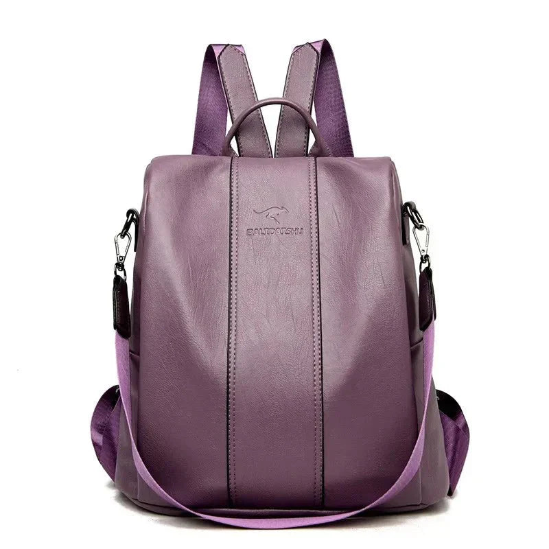 NOUVEAU RICHE Damen Moderner Rucksack Mit Zwei-Wege-Griff Diebstahlschutz - Backpack Lila