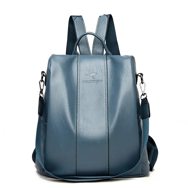 NOUVEAU RICHE Damen Moderner Rucksack Mit Zwei-Wege-Griff Diebstahlschutz - Backpack Himmelblau