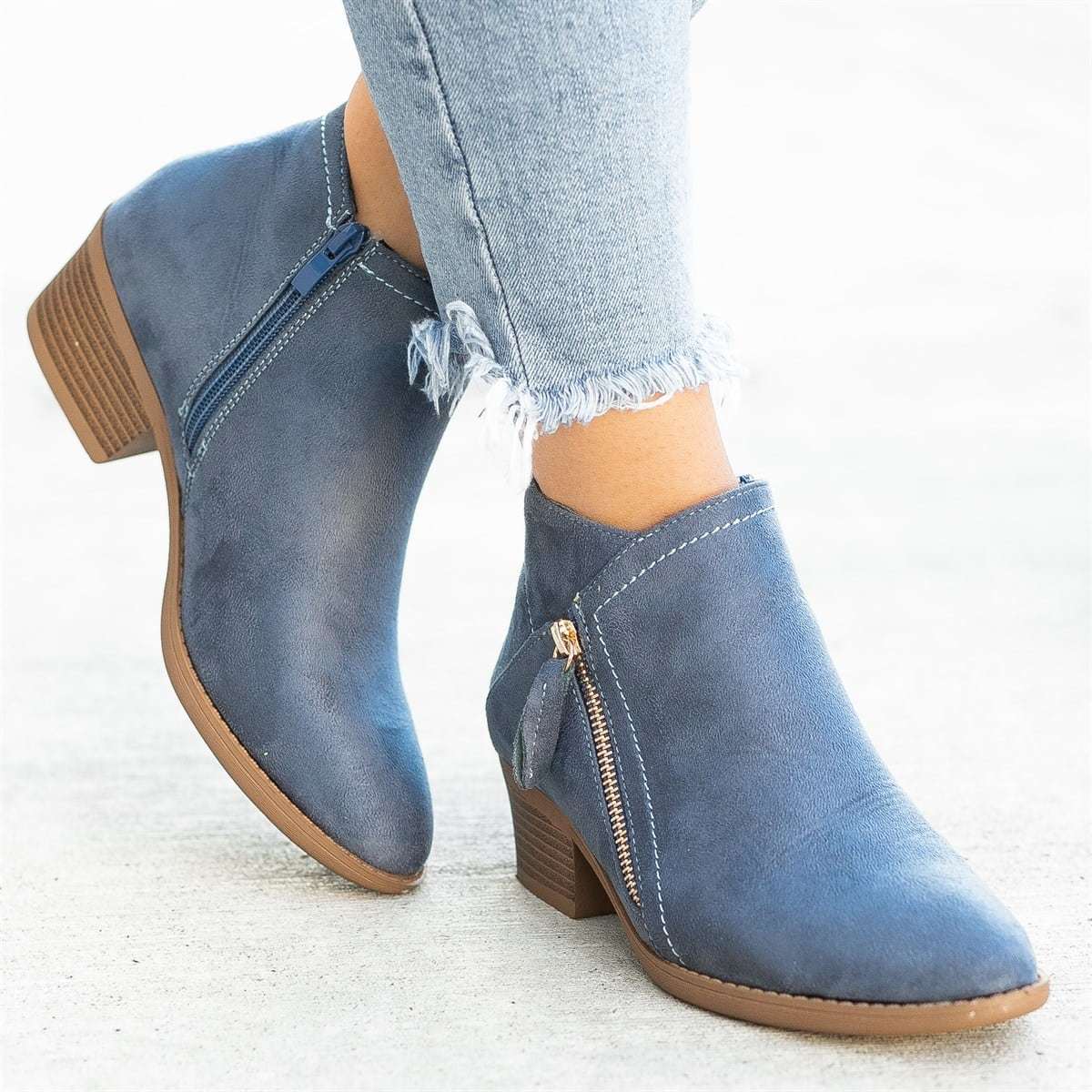 NOUVEAU RICHE Lederstiefel Damen Warm Gefüttert Rutschfeste Sohle