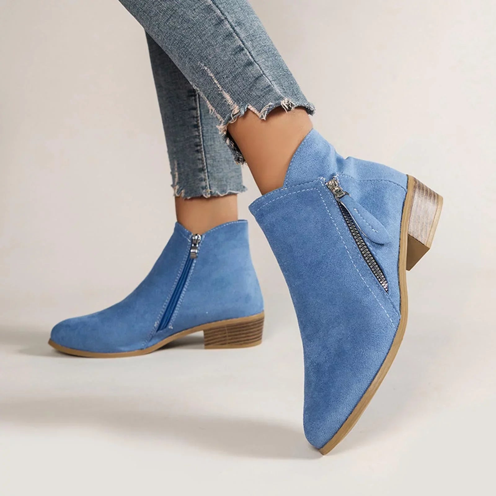 NOUVEAU RICHE Lederstiefel Damen Warm Gefüttert Rutschfeste Sohle