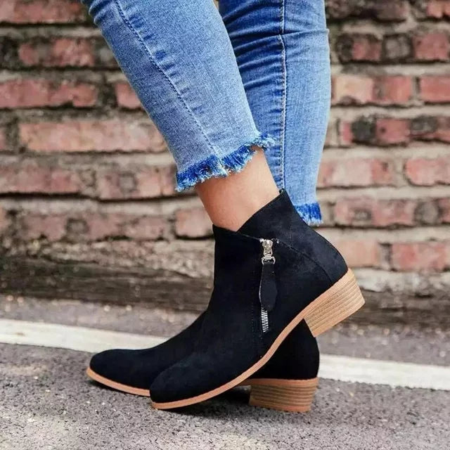 NOUVEAU RICHE Lederstiefel Damen Warm Gefüttert Rutschfeste Sohle