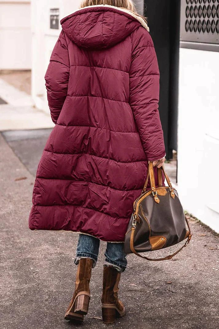 NOUVEAU RICHE Mantel Damen Lang Grau Warmer Wintermantel Stilvoll - Winterjacke - Wintermäntel Damen