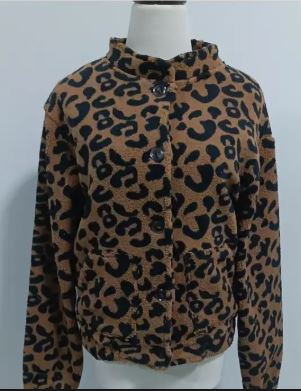 NOUVEAU RICHE Damen Bomberjacke Leopard-Print Lässiger Stil Übergangsjacke