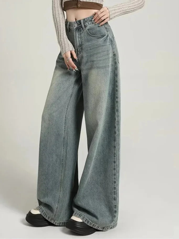 WW | Hoch geschnittene Baggy-Jeans für Frauen - Lässiger Stil 0