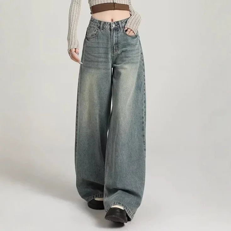 WW | Hoch geschnittene Baggy-Jeans für Frauen - Lässiger Stil 1