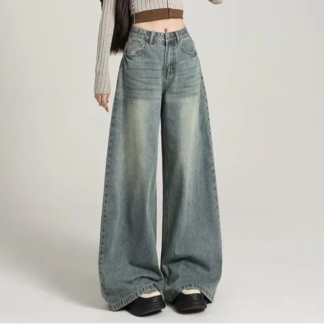 WW | Hoch geschnittene Baggy-Jeans für Frauen - Lässiger Stil 3