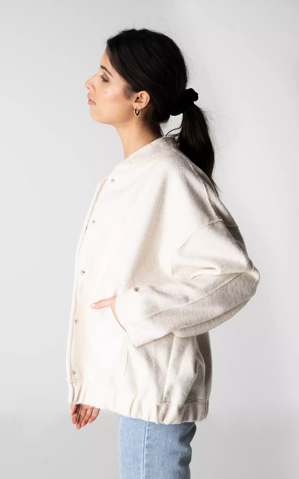 NOUVEAU RICHE Damen Bomberjacke Weit Geschnitten Oversized Herbstjacke - Übergangsjacke