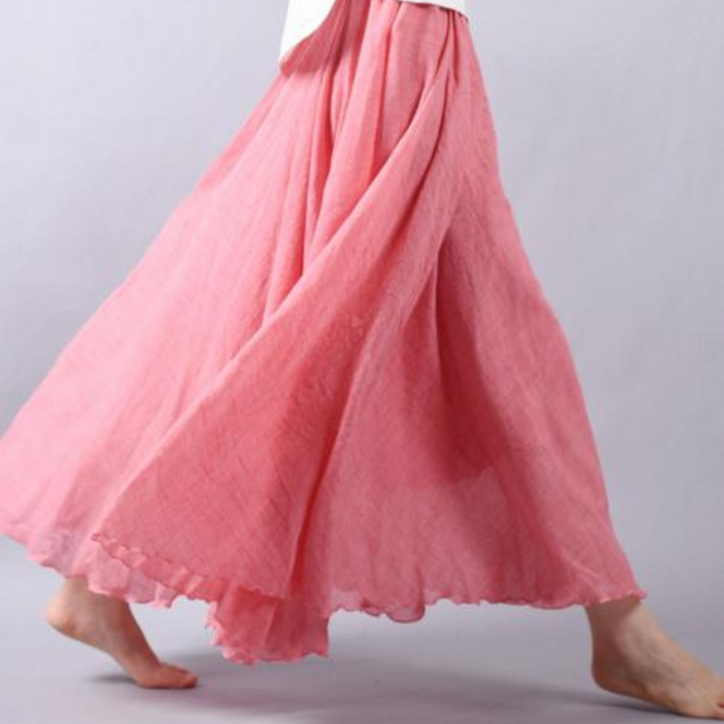 NOUVEAU RICHE Passion | Damen Rock – Luftiges Design, Ultimativer Sommerkomfort & Zeitloser Stil Dunkelrosa