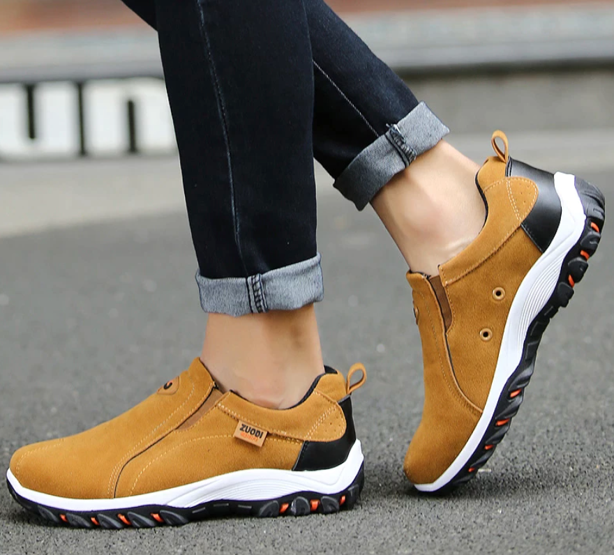 NOUVEAU RICHE Wanderschuhe Herren Bequem Gepolstert Leicht Lange Strecken Braun