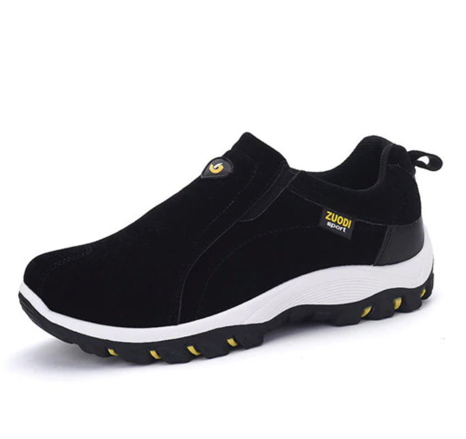 NOUVEAU RICHE Wanderschuhe Herren Bequem Gepolstert Leicht Lange Strecken Schwarz