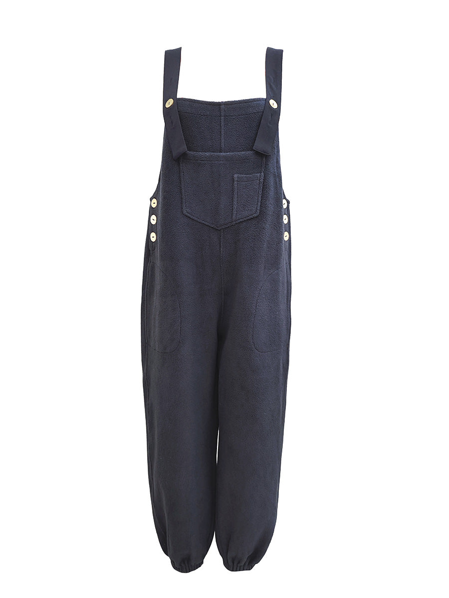 NOUVEAU RICHE Warmer Fleece Overall Für Damen Und Herren Ideal Für Kalte Temperaturen Mit Weichem Isolierendem Material Perfekt Für Außenaktivitäten Und Arbeiten Im Kühlraum Marineblau