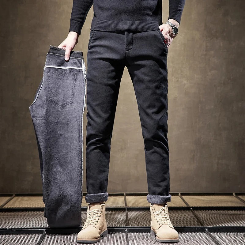NOUVEAU RICHE Warme Fleecehose Herren Thermo Jogginghose Für Freizeit