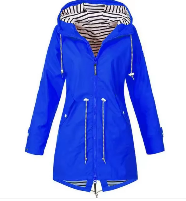 NOUVEAU RICHE Wasserdichte Jacke Mit Kapuze Leicht Und Alltagstauglich Blau