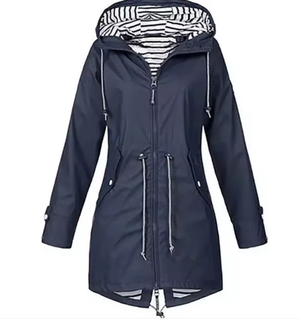 NOUVEAU RICHE Wasserdichte Jacke Mit Kapuze Leicht Und Alltagstauglich Marineblau