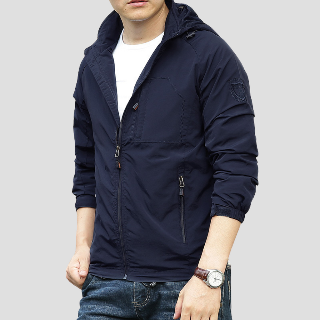 NOUVEAU RICHE Wasserdichte Cargojacke Mit Atmungsaktivem Gewebe Und Stil Marineblau