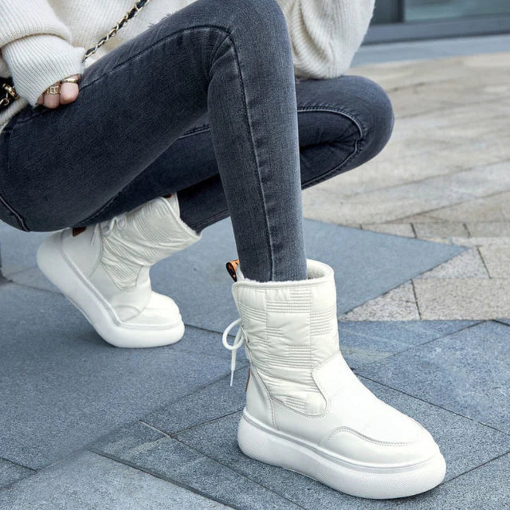 NOUVEAU RICHE Damenstiefel Wasserdichte Warmer Rutschfester Stil Vielseitige Ankelboots