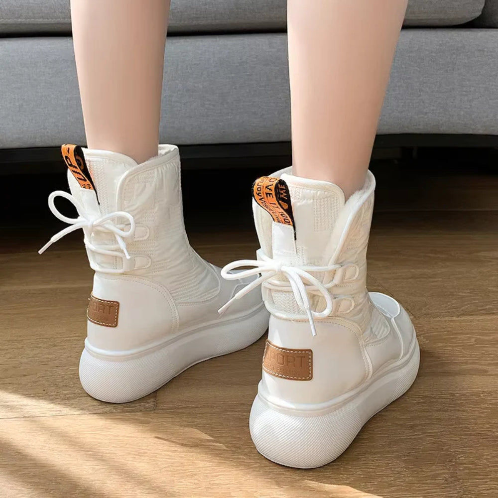 NOUVEAU RICHE Damenstiefel Wasserdichte Warmer Rutschfester Stil Vielseitige Ankelboots