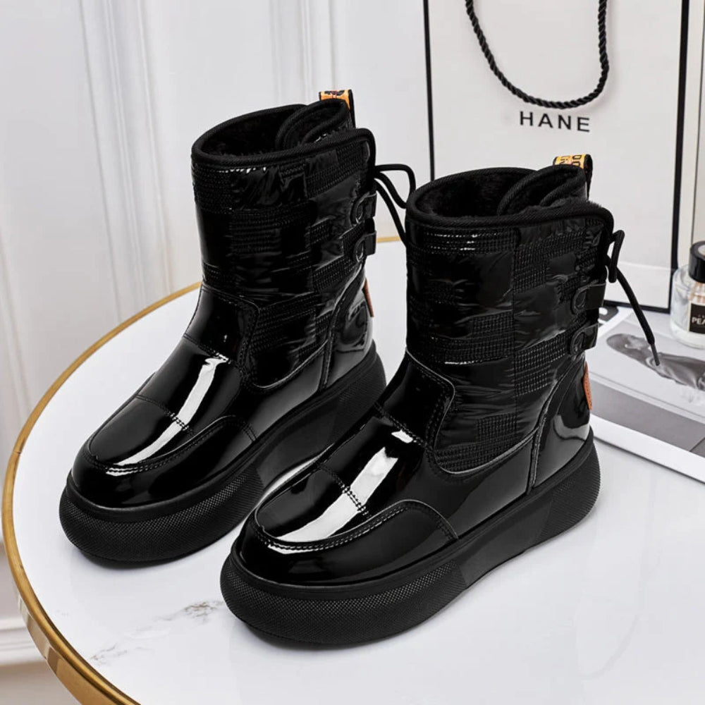 NOUVEAU RICHE Damenstiefel Wasserdichte Warmer Rutschfester Stil Vielseitige Ankelboots