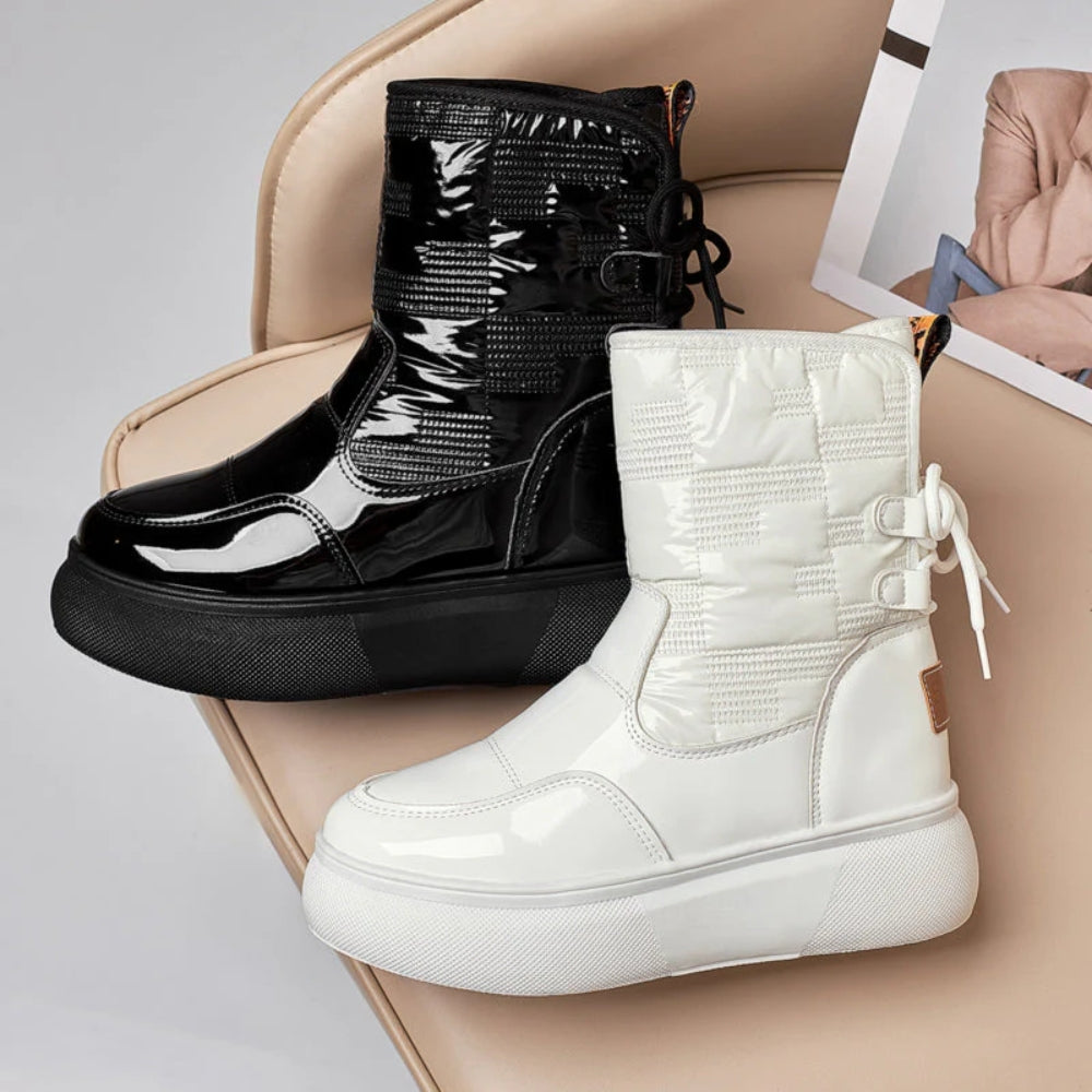 NOUVEAU RICHE Damenstiefel Wasserdichte Warmer Rutschfester Stil Vielseitige Ankelboots