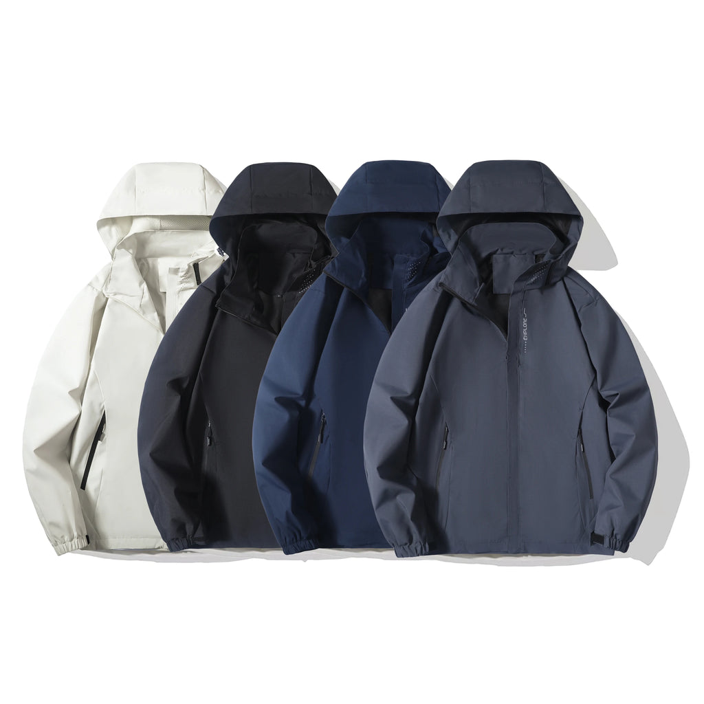 NOUVEAU RICHE Herren Wasserdichte Regenjacke Leicht Outdoor-Regenmantel