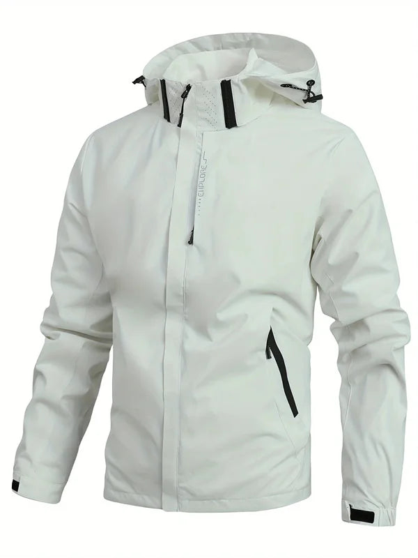 NOUVEAU RICHE Herren Wasserdichte Regenjacke Leicht Outdoor-Regenmantel Grün M
