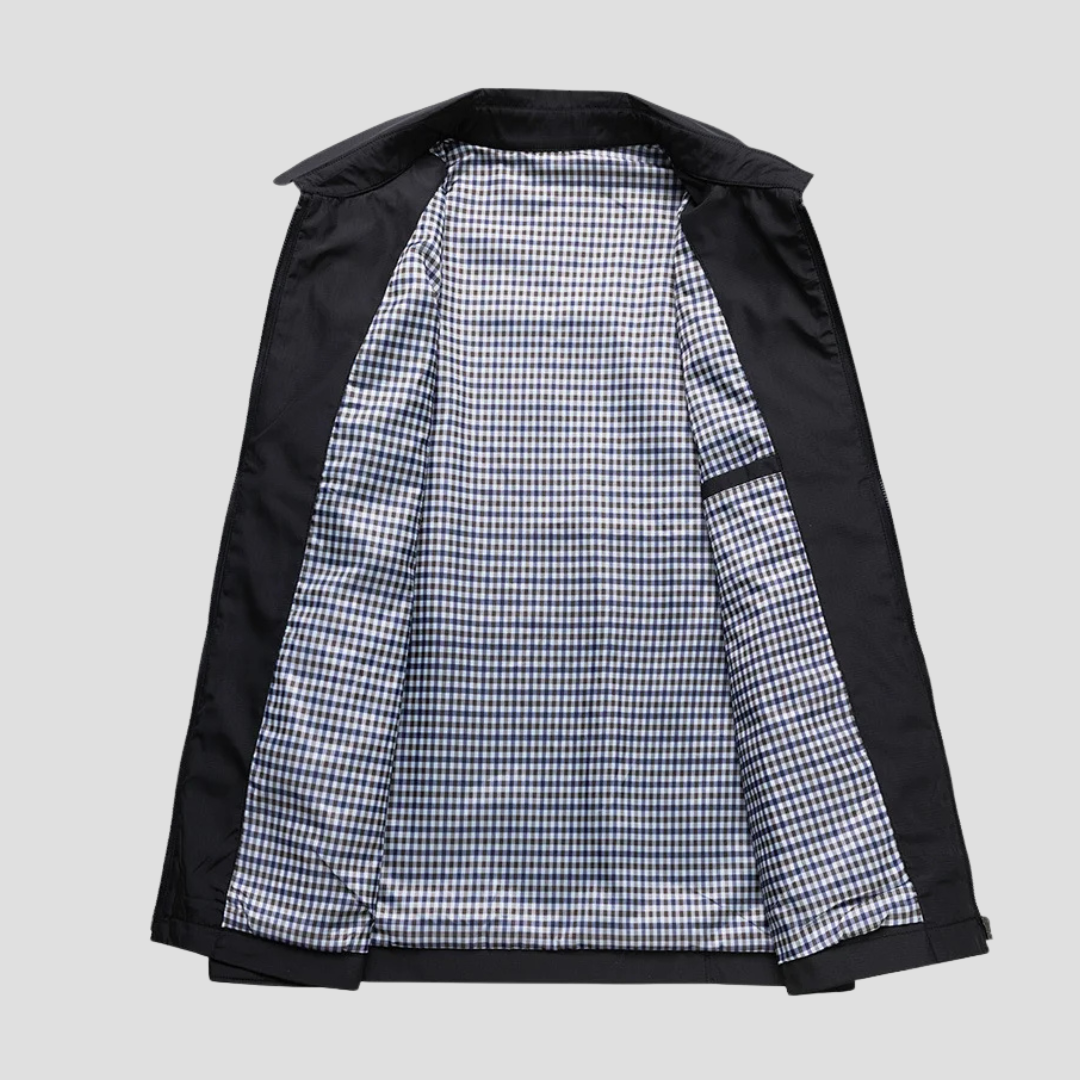 NOUVEAU RICHE Wasserdichte Reißverschlussjacke Leichter Stoff Schutz Und Stil