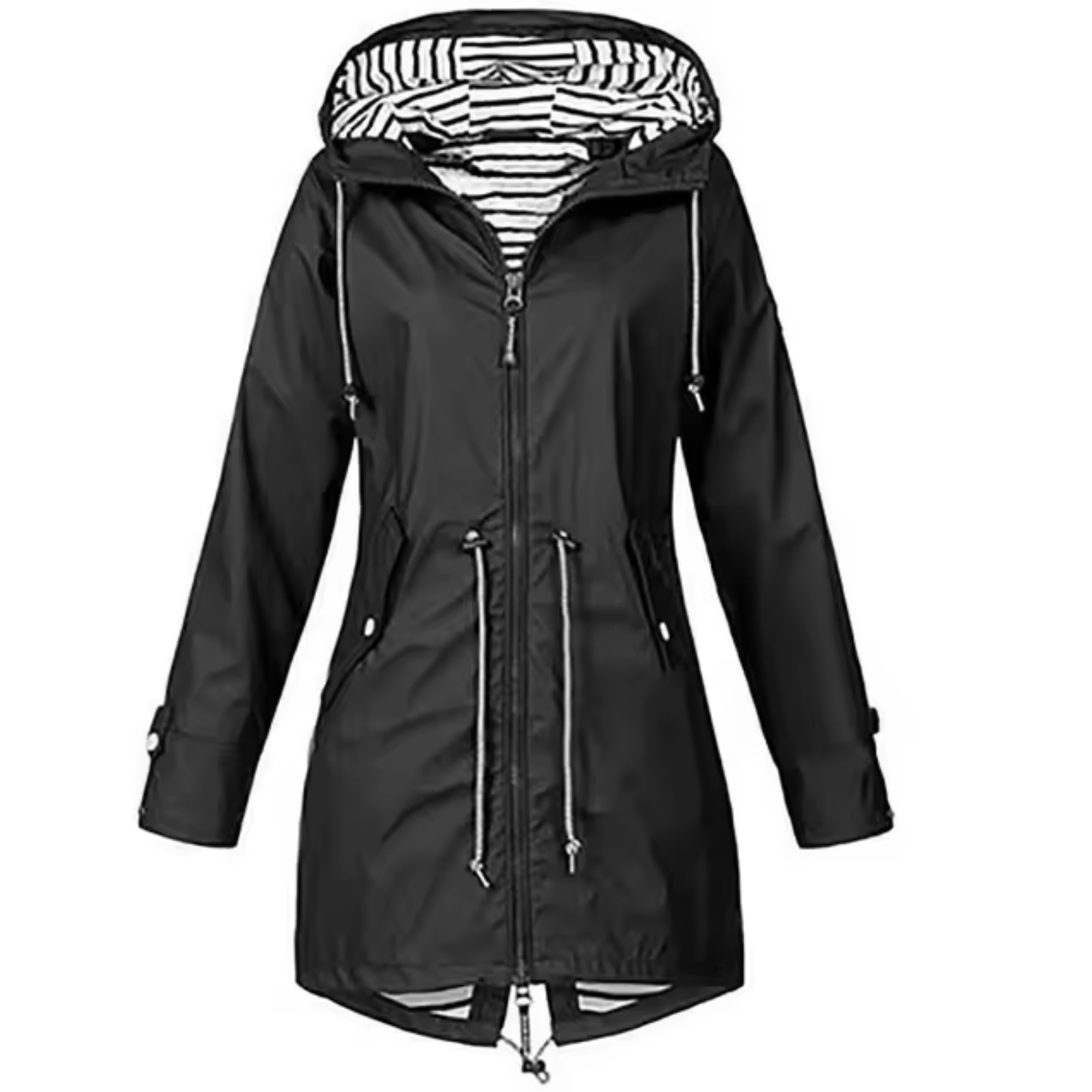 NOUVEAU RICHE Wasserdichter Regenmantel Mit Kapuze Unisex Leicht Für Schwarz