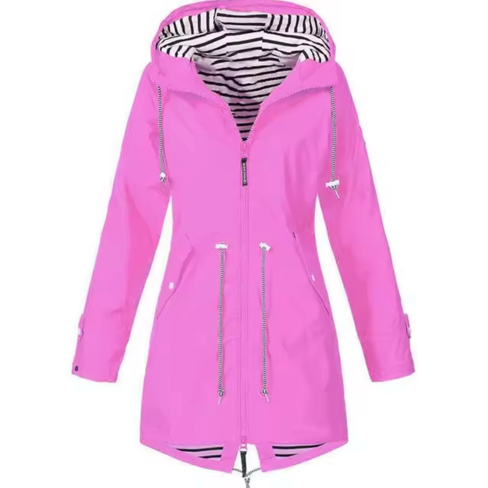 NOUVEAU RICHE Wasserdichter Regenmantel Mit Kapuze Unisex Leicht Für Rosa