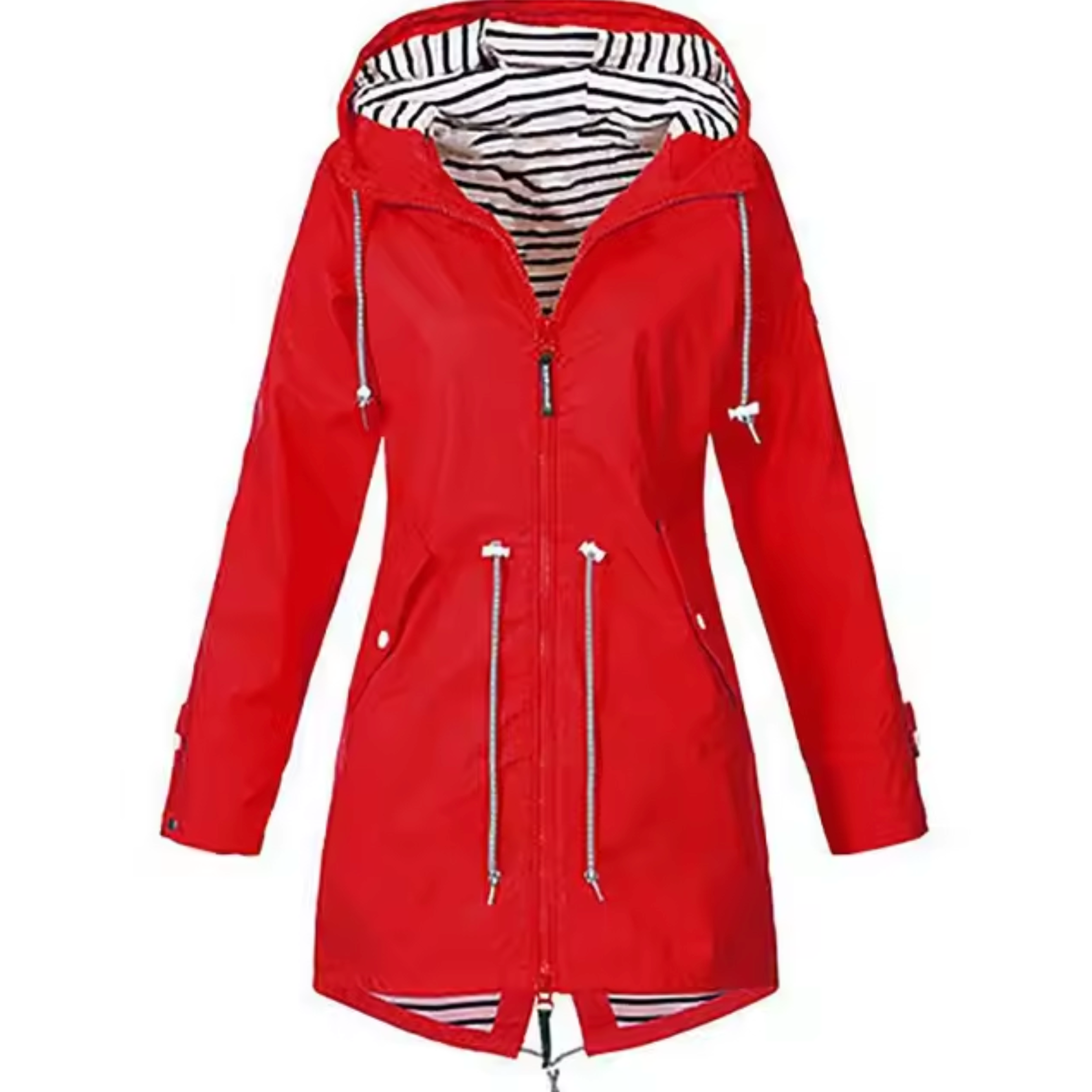 NOUVEAU RICHE Wasserdichter Regenmantel Mit Kapuze Unisex Leicht Für Rot