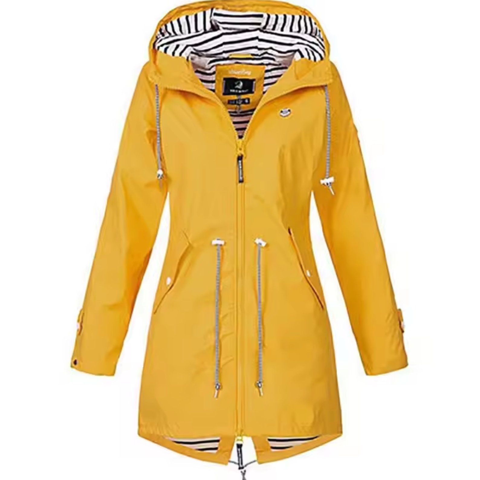 NOUVEAU RICHE Wasserdichter Regenmantel Mit Kapuze Unisex Leicht Für Gelb