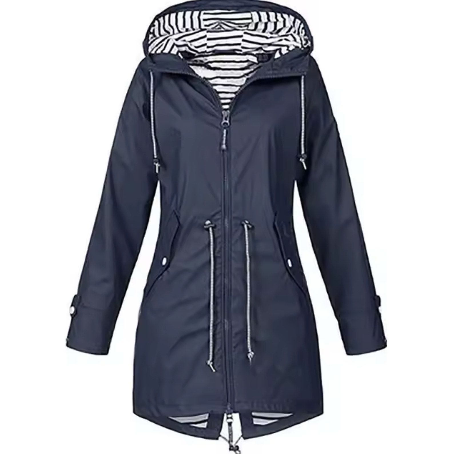 NOUVEAU RICHE Wasserdichter Regenmantel Mit Kapuze Unisex Leicht Für Marineblau