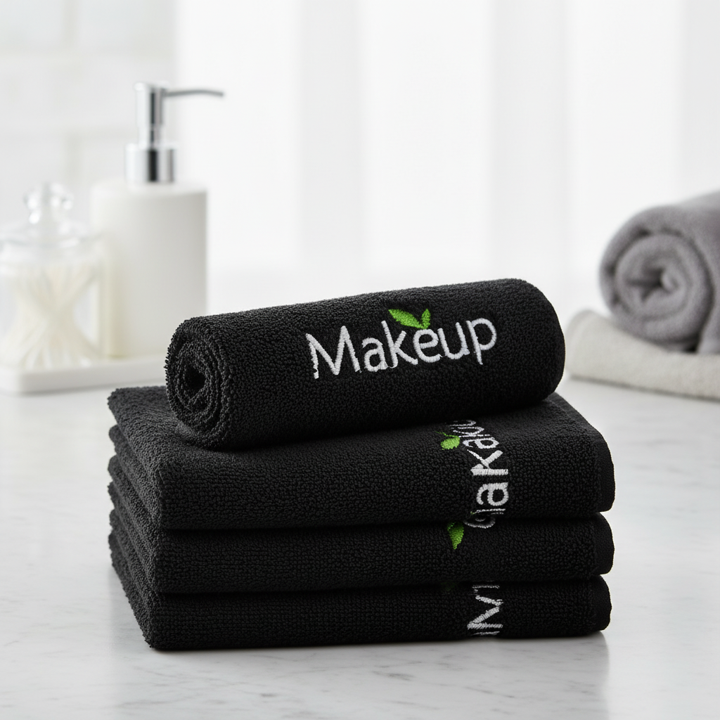 NOUVEAU RICHE Weiches Handtuch – Wiederverwendbare Abschminktücher & Gesichtstücher, waschbar, 6er- oder 12er-Set, Schwarz – CareCloth