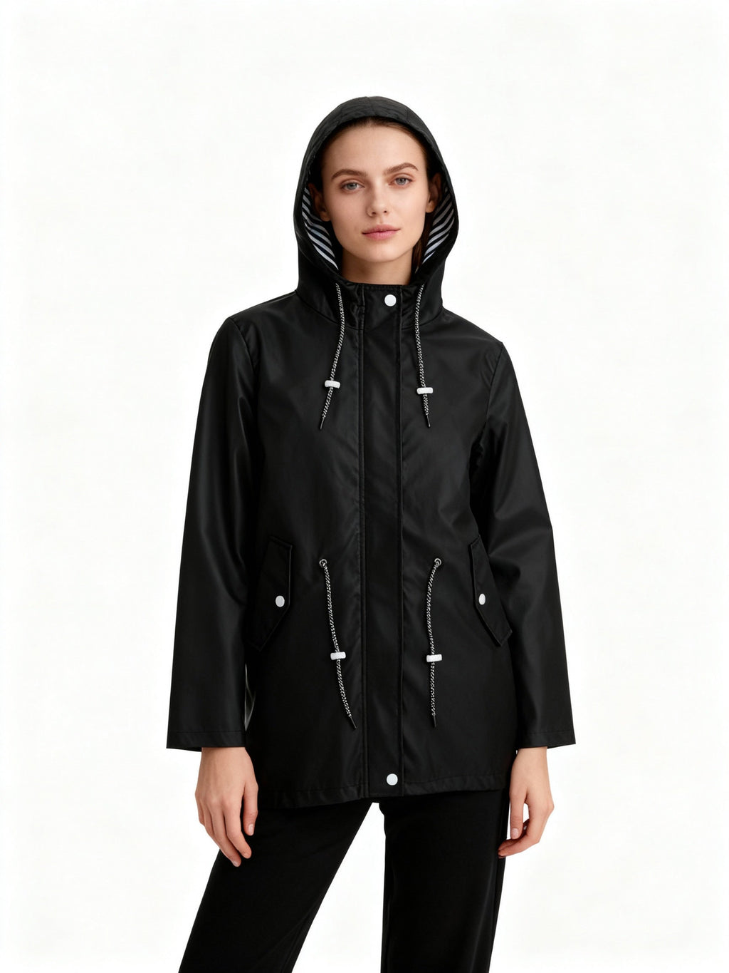 Wetterfester Mantel mit Kapuze 3