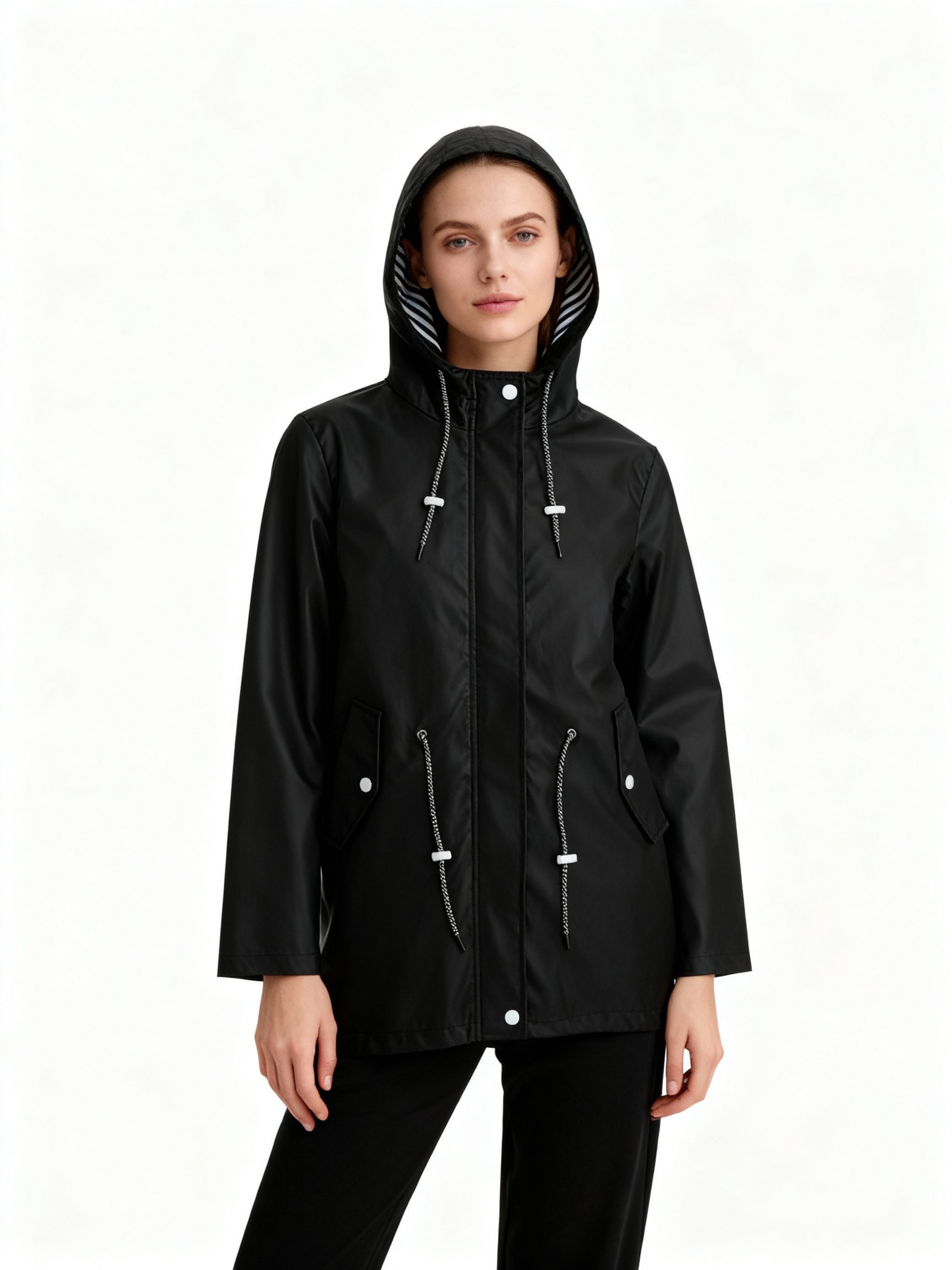 Wetterfester Mantel mit Kapuze 3