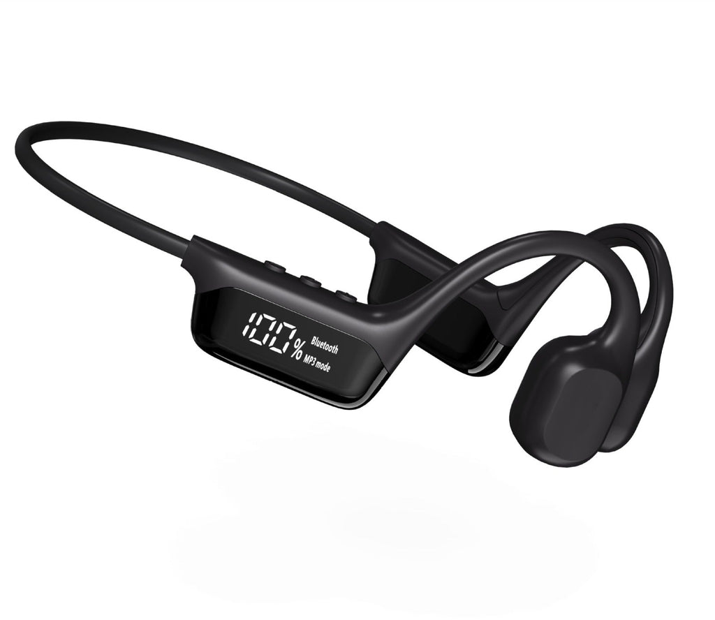 NOUVEAU RICHE Wasserdichte Knochenschall Schwimmkopfhörer – Bluetooth 5.4 Kopfhörer mit MP3 & 32GB, IPX8, 4 Farben Schwarz