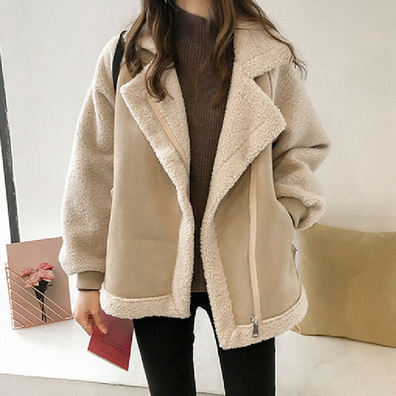 NOUVEAU RICHE Damen Wildleder Wintermantel Gefüttert Warm Eleganter Schnitt